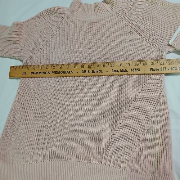 GAP large Chalk Pink mock-neck Long-Sleeved raglan sleeve 100% Cotton sweater - Picture 9 of 12